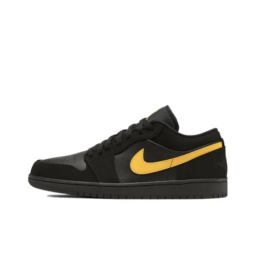 Jordan Air Jordan 1 Low Yellow Hook Non Slip Lightweight Low Top Vintage Баскетбольные Кроссовки Мужские Black