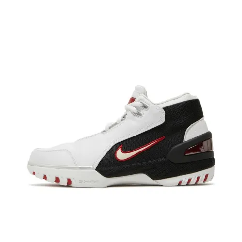 Nike Air Zoom Generation Белый Черный Джеймс Амортизация MID Топ Винтажные Баскетбольные Кроссовки Мужской Белый Красный 2003