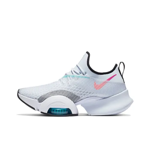 Nike SuperRep Air Zoom Shock Absorbers Slip Resistant Low Top Кроссовки для тренировок Женские Белые Синие Красные