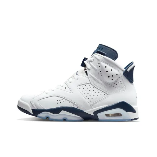 Jordan Air Jordan 6 Retro 'Midnight Blue' High Top Винтажные баскетбольные кроссовки Унисекс Белый Синий Midnight Blue