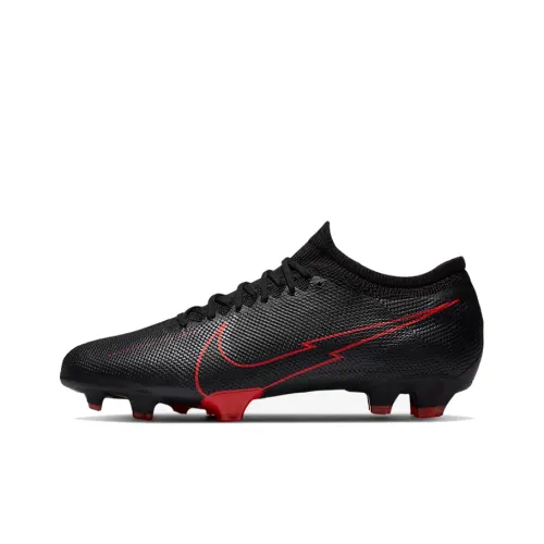 Nike Mercurial Vapor 13 FG Твердый Грунт Природная Трава Амортизаторы Универсальные Противоскользящие Футбольные Бутсы Унисекс Черный Красный