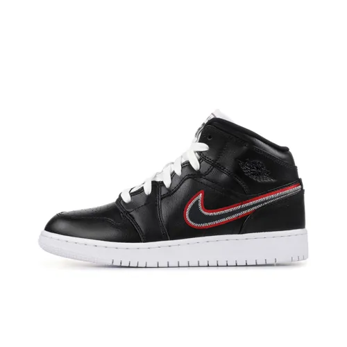 Jordan Air Jordan 1 Разрушенный The Game Non Нижняя юбка Легкий MID Топ Винтажные баскетбольные кроссовки Женские Черно-красный