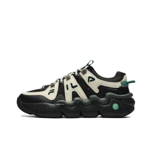 FILA Panini Винтажные баскетбольные кроссовки Low Топ Черный/Овсяный Мужской