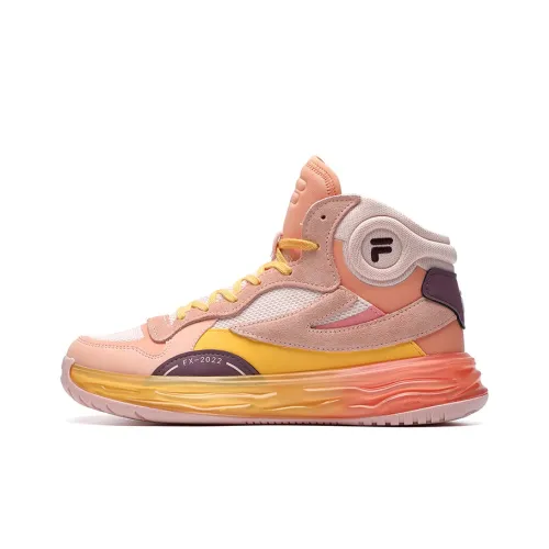 FILA FUSION FX 22 Амортизация устойчивость к истиранию поддержка верх винтажные баскетбольные кроссовки женские персиковый цвет