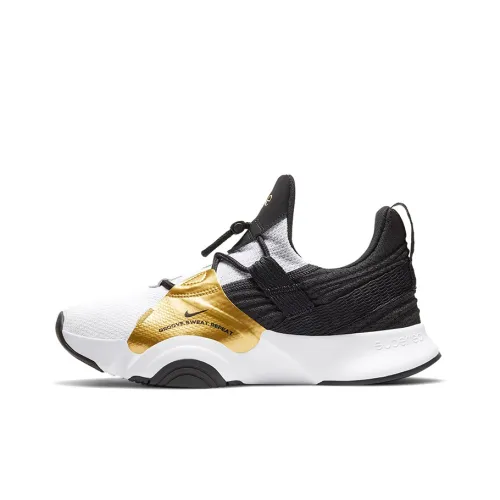 Nike SuperRep Groove Shock Absorbers Slip-Resistant Abrasion-Resistant Low-Top Training Shoes Women's Black Gold White Найк СуперРеп Грув Шок Абсорбер Слип-Резистентный Устойчивый к Износу Низкий Топ Кроссовки для Тренировок Женские Черный Золото Белый