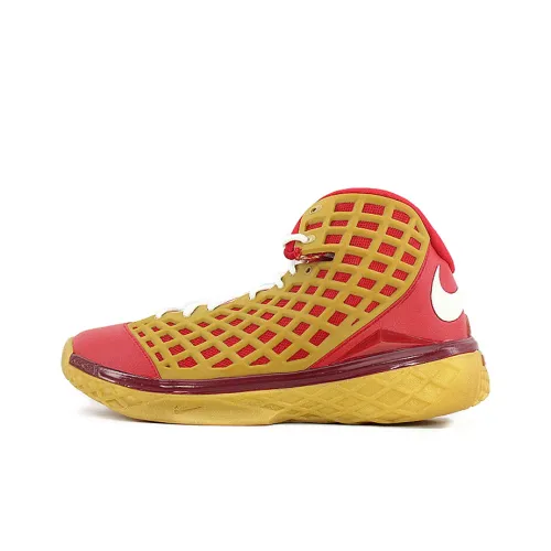Nike Zoom Kobe 3 Амортизаторы Шок Устойчивость к Слипажу Устойчивость к Износу Высокий Топ Винтажные Баскетбольные Кроссовки Мужские Красный Желтый