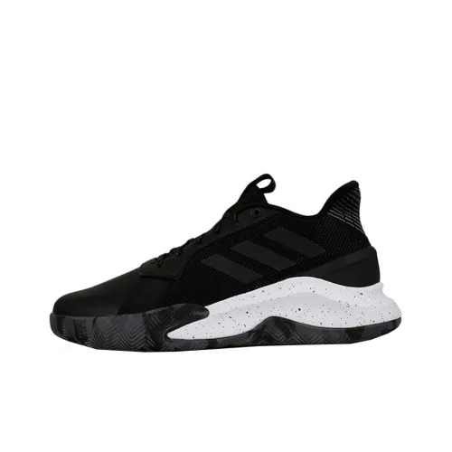Adidas Runthegame Slip Resistant Abrasion Resistant Дышащий Низкий Топ Винтажные Баскетбольные Кроссовки Мужские Черный Белый