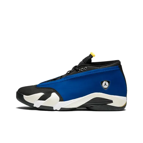 Jordan Air Jordan 14 Ретро Low LANEY Non Slip Легкий Low Top Винтажные баскетбольные кроссовки Мужской Черный Синий 2015