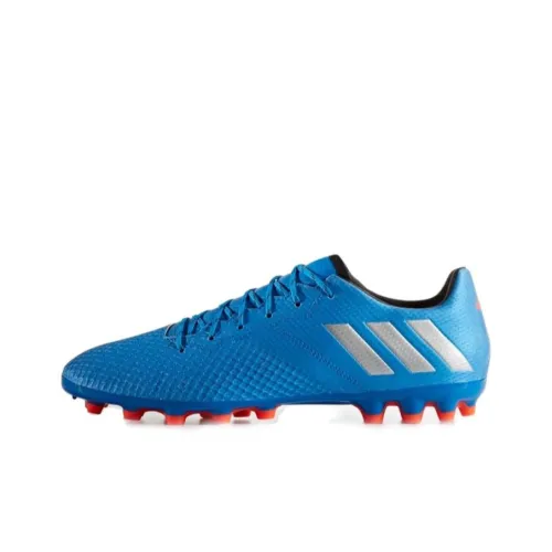Adidas Messi AG Искусственная трава Амортизаторы Slip-resistant Abrasion-resistant Футбольные бутсы Мужские Ярко-синие