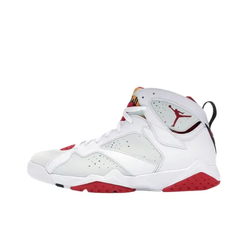 Jordan Air JORDAN 7 Ретро HARE Амортизаторы Slip-resistant High Top Винтажные баскетбольные кроссовки Мужской Белый Красный