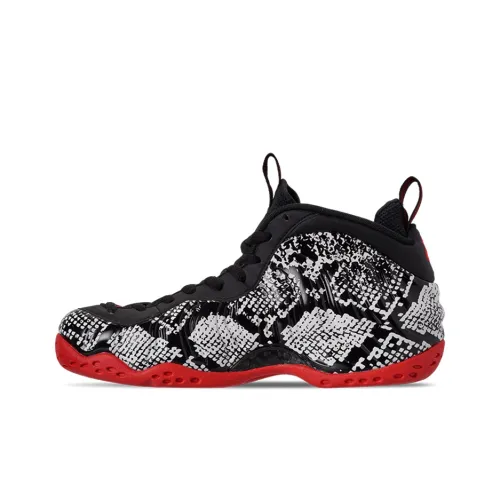 nike Foamposite One Snakeskin MID Топ Винтажные баскетбольные кроссовки Унисекс Черный Белый Красный
