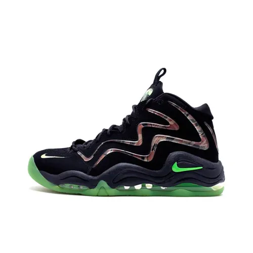 Nike Air Pippen Амортизаторы Shock Slip-resistant Abrasion-resistant MID Топ Винтажные баскетбольные кроссовки Унисекс Черный Зеленый