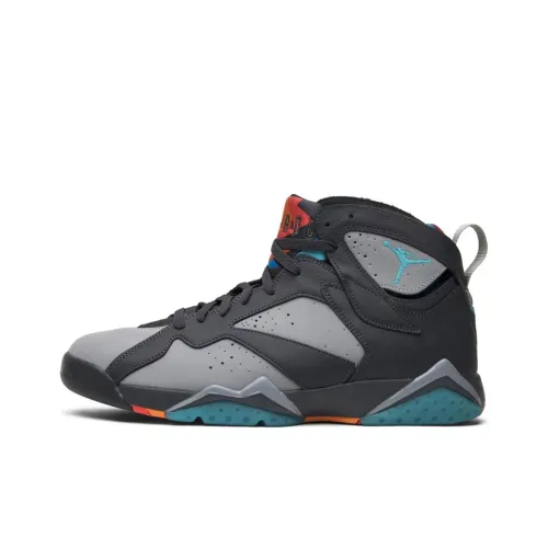 Jordan Air JORDAN 7 Ретро Barcelona Days Non Slip Легкий MID Топ Винтажные баскетбольные кроссовки Мужской Серый