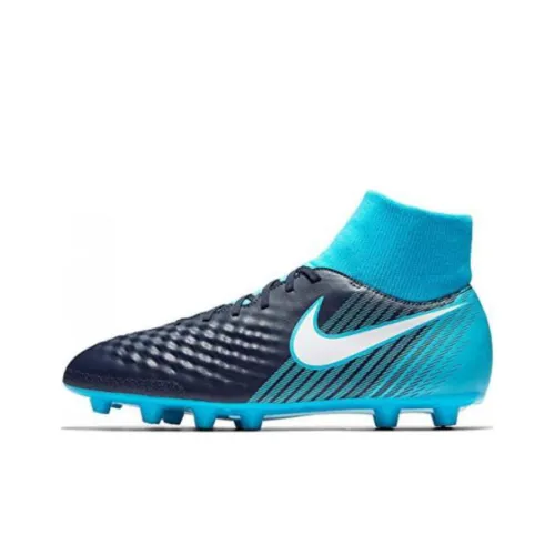 Nike Magista Obra 2 HG Твердый Ground Shock Absorbers Slip-Resistant Abrasion-Resistant Футбольные бутсы Мужские Черные Синие