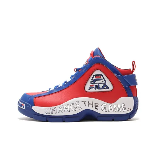 TM Краска x Atmos x FILA Grant Hill 2 MID Топ Винтажные баскетбольные кроссовки Мужской Красный синий белый