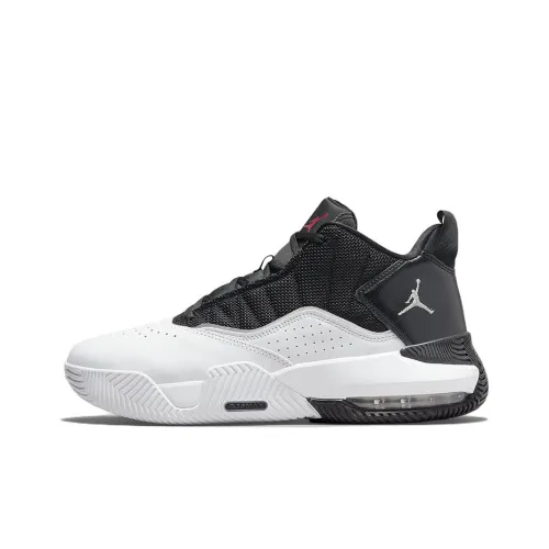 Джордан Stay Loyal Шокабойеры Slip-Resistant Abrasion-Resistant MID Топ Винтажные баскетбольные кроссовки Мужской Белый Черный