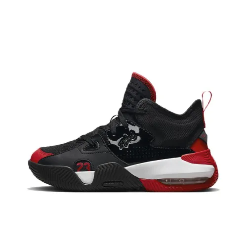 Джордан Stay Loyal Аbrasion Resistant Slip Resistant MID Топ Винтажные баскетбольные кроссовки GS Черный Красный