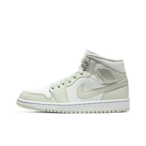 Jordan Air Jordan 1 MID 'Ель Aura' Non Нижняя юбка Легкий MID Топ Винтажные баскетбольные кроссовки Женские Светло-зеленый