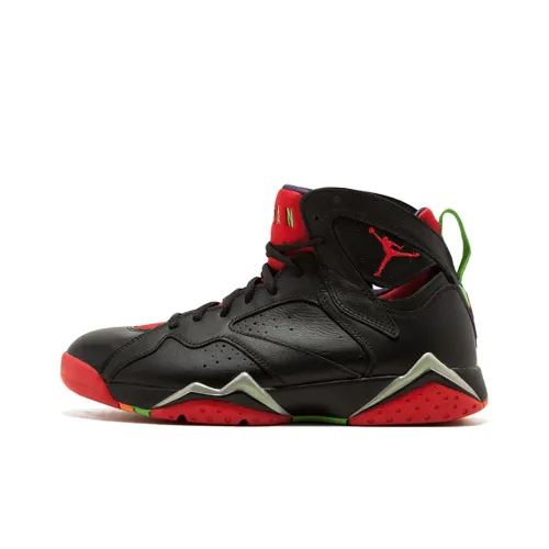 Jordan Air JORDAN 7 Ретро Marvin The Martian Поддержка Амортизация Высокие Кеды Винтажные Баскетбольные Кроссовки Мужские Черные Красные