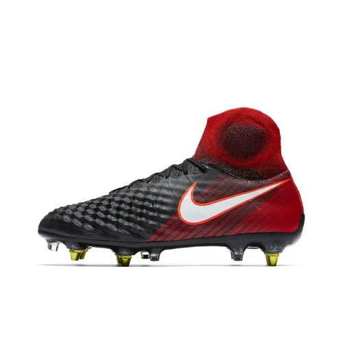 Nike Magista Obra 2 AG Искусственная трава Амортизаторы Slip-resistant (против скольжения) Abrasion-resistant (устойчивый к истиранию) Футбольные бутсы Мужские Черный Красный