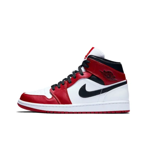 Jordan Air Jordan 1 MID 'Чикаго' MID Топ Винтажные баскетбольные кроссовки Мужской Красный белый черный