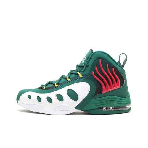 Nike Sonic Flight Sonic Flight Амортизаторы Slip-resistant High Top Винтажные баскетбольные кроссовки Мужские Белый Зеленый