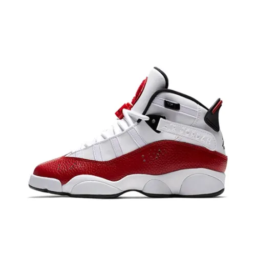 Jordan Air Jordan 6 Кольца High Топ Винтажные баскетбольные кроссовки Женские Красно-белый