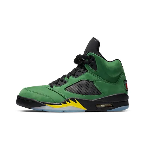 Jordan Air Джордан 5 SE Apple Green MID Топ Винтажные баскетбольные кроссовки Унисекс Черный Зеленый