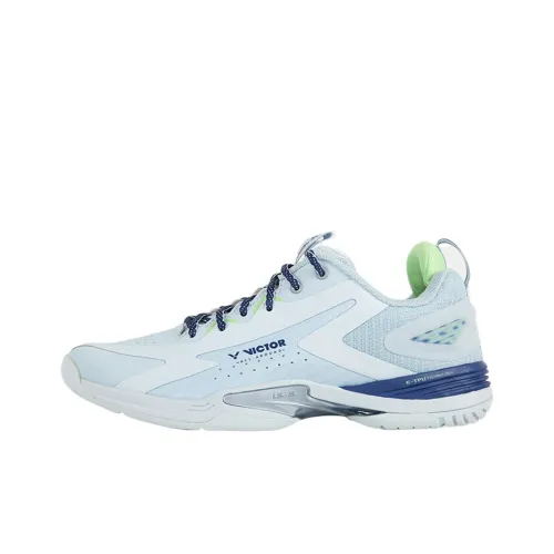 Victor Slip-Resistant Abrasion-Resistant Low-Top Badminton Shoes Unisex Перистый Синий