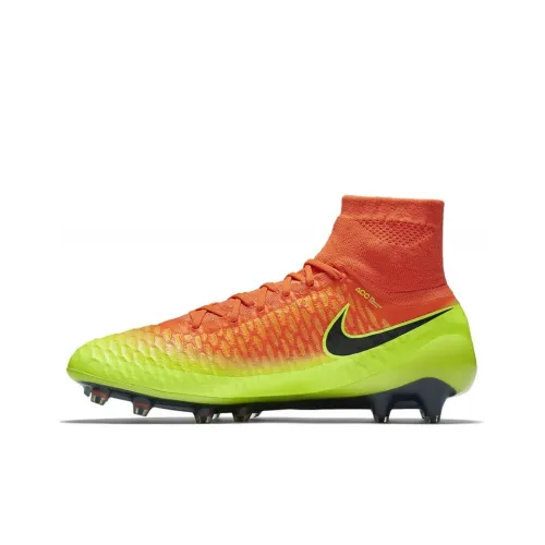 Nike FG Твердый грунт Амортизаторы Shock Absorbers Противоскользящие Устойчивые к истиранию Футбольные бутсы Мужские Зеленый оранжевый