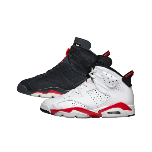 Jordan Air Jordan 6 Инфракрасный Красный Пачка Высокий Топ Винтажные Баскетбольные Кроссовки Мужской Черный Белый