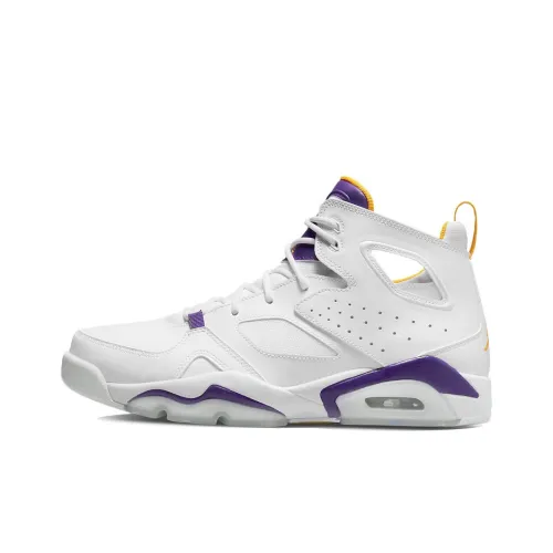 Jordan Flight Club 91 Lakers High Top Винтажные баскетбольные кроссовки Мужские Белый Фиолетовый