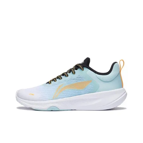 LiNing Lan Guang Slip-resistant Abrasion-resistant Breathable Low-top Badminton Shoes Men's Blue White Orange LiNing Lan Guang Противоскользящие Износостойкие Дышащие Низкие Кроссовки для Бадминтона Мужские Синий Белый Оранжевый