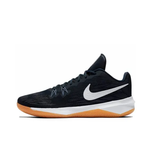 nike Zoom Evidence 2 Амортизаторы Shock Absorbers Противоскользящие Устойчивые к истиранию Низкий Топ Винтажные баскетбольные кроссовки Мужские Темно-синие