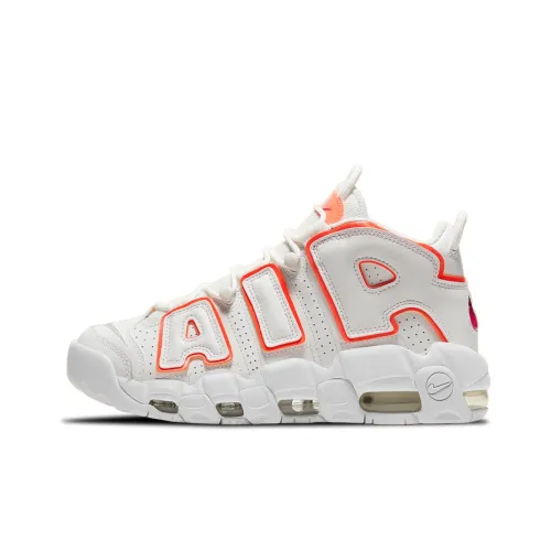 Nike Air More Uptempo Sunset MID Топ Винтажные баскетбольные кроссовки Женские Белые Апельсиновые
