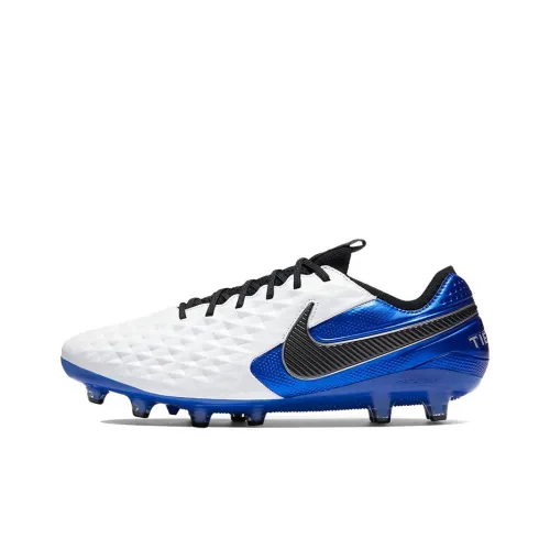 Nike Tiempo Legend 8 AG Искусственная трава Slip-resistant и Abrasion-resistant покрытие Футбольные бутсы Мужской Белый и синий