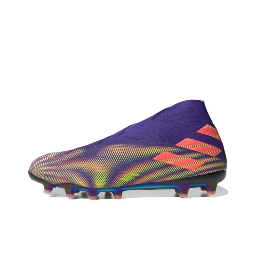 Adidas Nemeziz AG Искусственная трава Противоскользящие Устойчивые к истиранию Футбольные бутсы Мужские Фиолетово-розовые