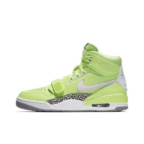 Just Don x Jordan Legacy 312 Амортизаторы Slip-on Резистентный Высокий Топ Винтажные Баскетбольные Кроссовки Унисекс Неоновый Зеленый