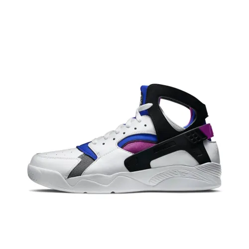 Nike Air Pilot Huarache PRM QS OG High Top Винтажные баскетбольные кроссовки Мужские Белый Синий Фиолетовый