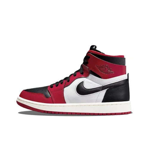 Jordan Air Jordan 1 High Zoom Air Cmft 'Быки' Высокий Топ Винтажные Баскетбольные Кроссовки Женские Черный Белый Красный