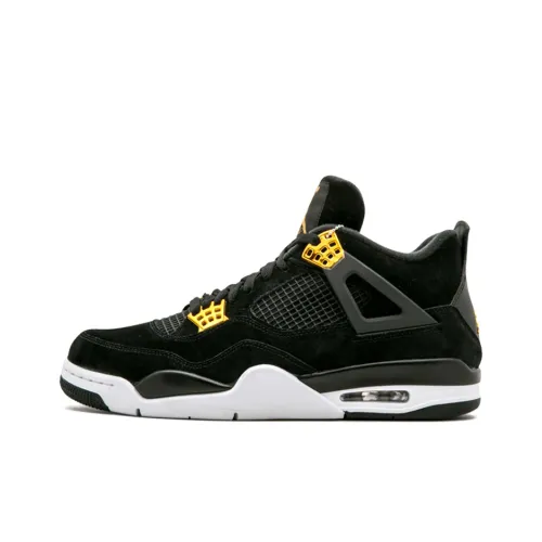 Jordan Air Jordan 4 Retro Royalty MID Топ Винтажные баскетбольные кроссовки Мужской Черный Золотой