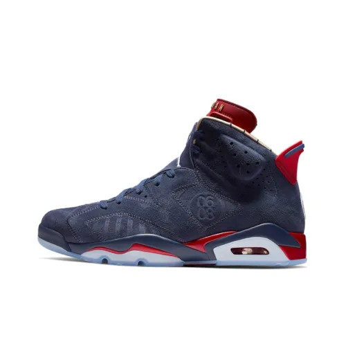 Jordan Air Jordan 6 Doernbecher Амортизаторы Slip-resistant High Top Винтажные баскетбольные кроссовки Мужской Морской синий
