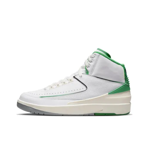 Jordan Air Джордан 2 'Lucky Green' MID Топ Винтажные баскетбольные кроссовки Мужской Белый Зеленый