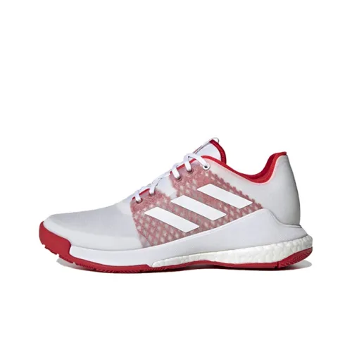 Adidas Crazyflight Volleyball Амортизирующие подошва Противоскользящие Низкие Кроссовки для тренировок Женские Белые Красные
