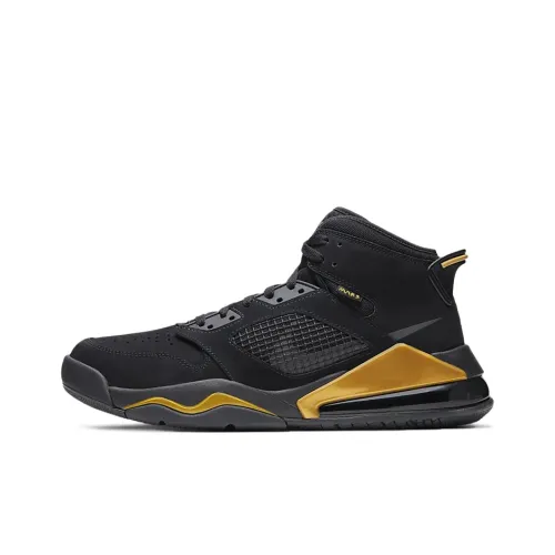 Джордан Mars 270 Аbrasion Resistant Нижняя юбка Resistant MID Топ Винтажные баскетбольные кроссовки Мужской Черный золотой