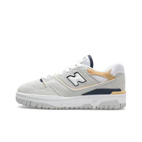 New Balance NB 550 Low Топ Винтажные Баскетбольные Кроссовки Женские Белые Желтые Синие