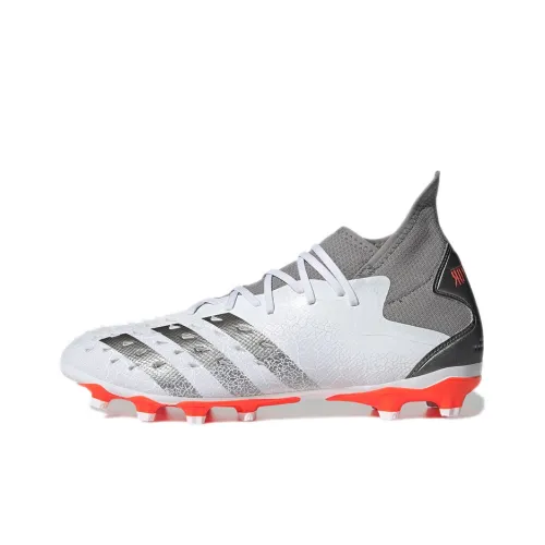 Adidas Predator AG Искусственная трава HG Твердый Ground Shock Absorbers Противоскользящие футбольные бутсы Мужские Белый Серый Красный