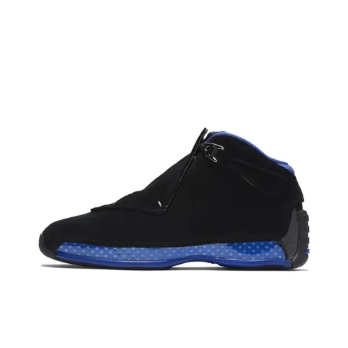 Jordan Air Jordan 18 OG Черный Sport Royal Slip-resistant MID Топ Винтажные баскетбольные кроссовки Мужской Черный Синий