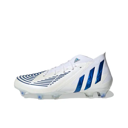 Adidas FG Твердый грунт Природная трава Противоскользящие Устойчивые к истиранию Легкие Футбольные бутсы Унисекс Белый и синий цвет