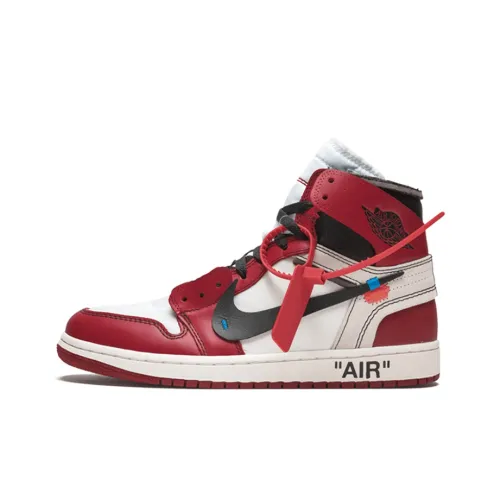 Off Белый x Jordan Air Jordan 1 Ретро High The Ten Чикаго High Топ Винтажные баскетбольные кроссовки Унисекс Красный Белый Черный
